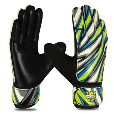 Imagem de FIGHTSENSE Luvas de goleiro de futebol para crianças, meninos, luvas de goleiro de futebol, palma de látex de 5 mm, respirável, antiderrapante forte, proteção de pulso dupla (amarelo, tamanho 3