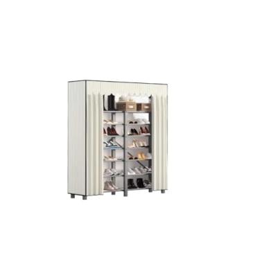 Imagem de Sapateira dobrável sem instalação simples porta doméstica à prova de poeira interior multicamadas armazenamento organizador de sapatos (tamanho: G) (uma cor pequena)