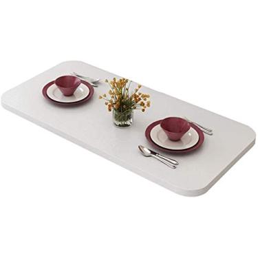 Imagem de Mesa de parede com folhas caídas para laptop, mesa de jantar dobrável, design de filete, anticolisão, fácil de limpar (cor: branco, tamanho: 80 x 40 cm)