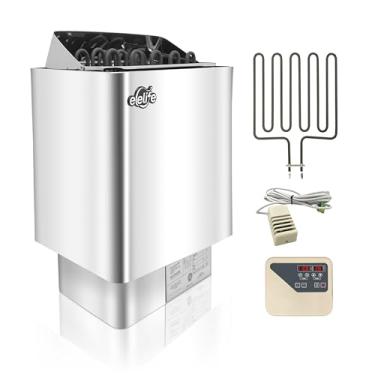 Imagem de Aquecedor de sauna, fogão elétrico de sauna 9KW 220V, aquecedor de sauna de banho a vapor com controlador digital externo, para pés cúbicos, chuveiro de spa de hotel doméstico, corpo todo de aço