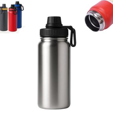 Imagem de Garrafa Térmica para Academia 800ml Garrafa Espacial Quente & Frio Com Isolamento De Inox Grande Capacidade Prata