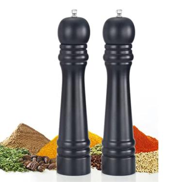 Imagem de THJKUPO Moedor manual de madeira, sal e pimenta, moedor de especiarias de cerâmica, moedor de grãos de pimenta do mar, utensílios de cozinha, acessório para churrasco