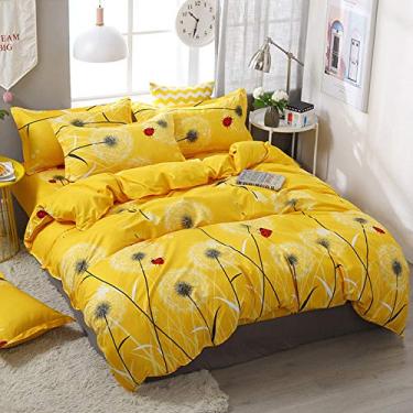 Imagem de Conjunto de 3/4 peças/conjunto de edredom com padrão geométrico estilo simples conjunto de capa de edredom de algodão roupa de cama têxtil para casa (cor: 102, tamanho: 1,2 m largura cama (3 peças