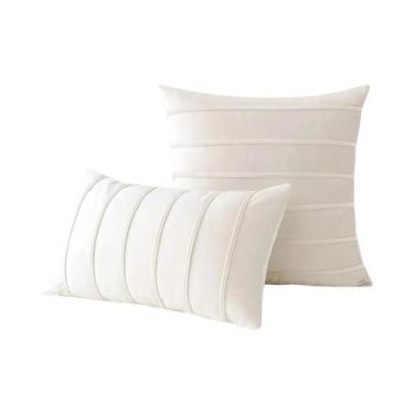 Imagem de Capa De Almofada De Veludo Listrada Para Sofá E Cadeira, 30x50cm 45x45