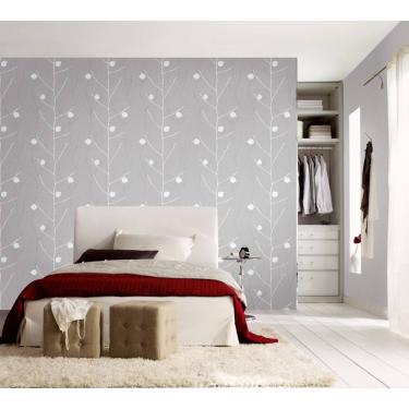 Imagem de Papel de Parede Gina Textura em Linhas Cinza 57850 - Rolo: 10m x 0,53m