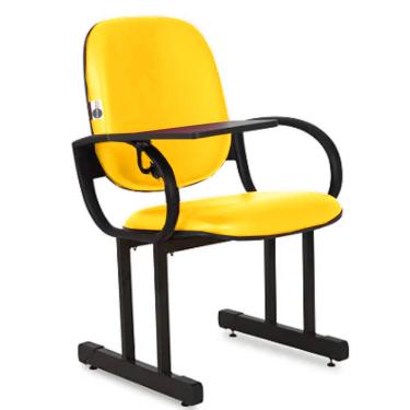 Imagem de 01 Cadeira Escolar para Auditório com Prancheta Linha Dallas Auditório Amarelo