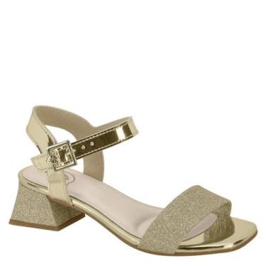 Imagem de Sandália Infantil Menina Salto Bloco Molekinha 2347.100, Dourado glitt