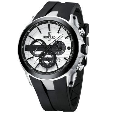 Imagem de Relogio Masculino Esportivo Impermeavel 3atm Pulseira De Silicone Preto