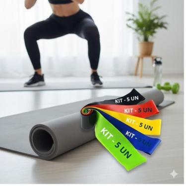 Imagem de Kit 5 Super Mini Band Faixas Elásticas Pilates Exercício Funcional - G