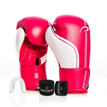 Imagem de Kit Luva Boxe Muay Thai Fx1 Pretorian Bandagem e Protetor Bucal Treino Sparring 10oz 12oz 14oz 16oz-Unissex