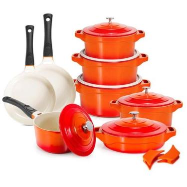 Imagem de Jogo de Panela Cerâmica 8 Peças Indução Antiaderente Le Cook