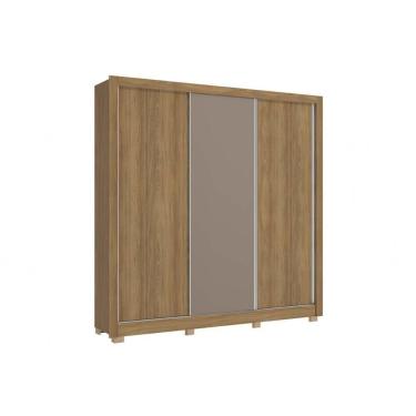 Imagem de Guarda Roupa 3 Portas De Correr E 2 Gavetas C- Pés Cb03m570  Nogueira-nogueira Ou Fendi - Kappesberg