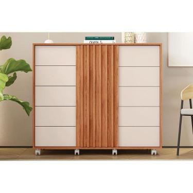 Imagem de Cômoda De Quarto Pegasus C- 2 Portas E 5 Gavetas Freijo-off White - Caemmun