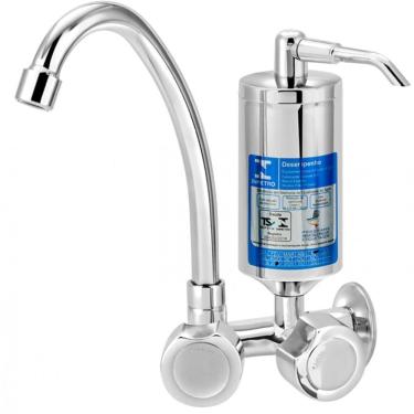 Imagem de Torneira Com Filtro Para Cozinha Abs Mônaco 1-4 De Volta C40 Cromada De Parede - Vtf210cwb - Esteves