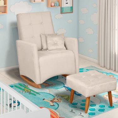Imagem de Poltrona Amamentacao Ana Com Puff Movellu Home