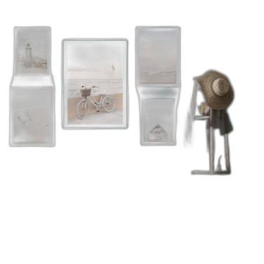 Imagem de Composição 5 Quadros Praia Soft - Bicicleta