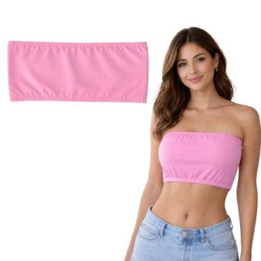 Imagem de Top Adulto Suplex Liso Roupa Feminina Fantasia Carnaval tamanho:Rosa -