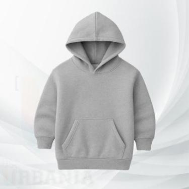 Imagem de Moletom Infantil Moleton Canguru com Capuz Unissex Agasalho Blusa de Frio Blusão com Bolso-Unissex
