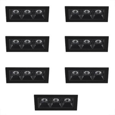 Imagem de Kit 7 Spot Triplo Micro Led Embutido Downlight 3000K Bet58 - Acienda