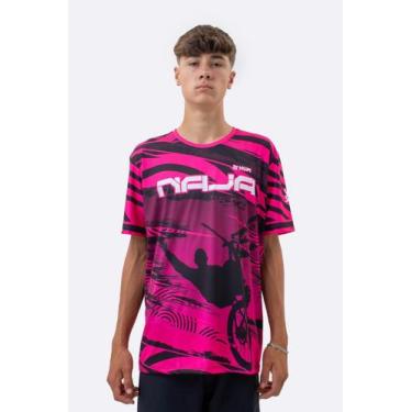 Imagem de Camiseta Masculina HUPI Bike Naja V10 Pink e Preto, Pink, Preto, M
