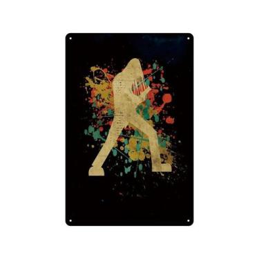 Imagem de Pintura em ferro, decoração de parede, guitarra de rock & roll vintage