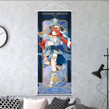 Imagem de Pintura em tela Genshin Impact Nilou Anime 25x70cm Arte de parede