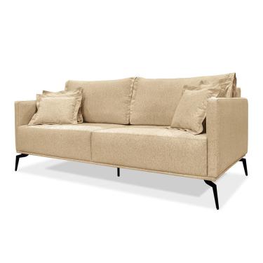 Imagem de Sofá Living 3 Lugares 2,20 Linho Dourado - Lucadi Home