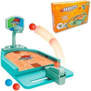 Imagem de Brinquedo Mini Jogo Basquete de Mesa Infantil com Lançador de Bolinhas