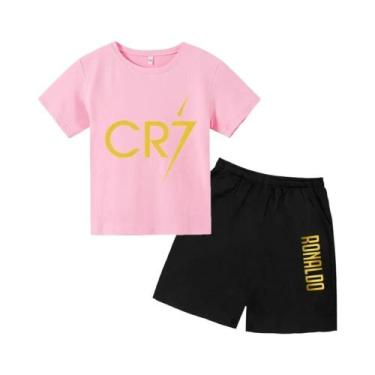 Imagem de Camiseta Infantil 3D De Verão Com Estampa De Estrela CR7, Conjunto Cur