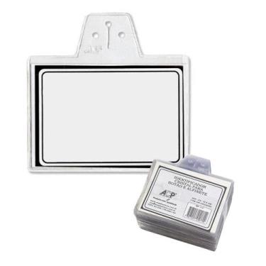 Imagem de Crachá Identificador Acp p/ Botão Alfinete 70x100mm C-8 C/100