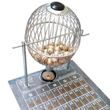 Imagem de Globo Médio para Sorteio Bingo 24x17cm com 75 Bolinhas 20mm Cód 779M -