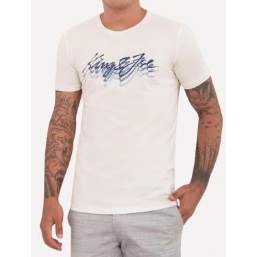 Imagem de Camiseta King & Joe Masculina Slim Assinatura Off-White-Masculino