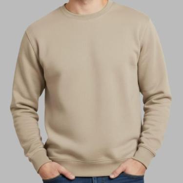 Imagem de Moletom Blusa Frio Unissex Gola Redonda Careca Lisa Básica Baggy - Mah