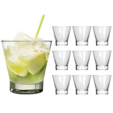 Imagem de Kit 10 Copo Caipirinha Baixo Drink Whisky Vidro Grosso 350ml - NADIR