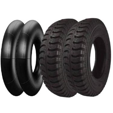 Imagem de Kit 2 Pneu Carrinho De Baixa Velocidade 375-8 Forti Maggion + Camaras