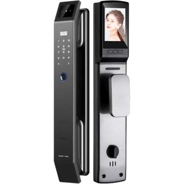 Imagem de Fechadura inteligente de porta com reconhecimento facial 3D com câmera, fechadura de porta de entrada sem chave, fechadura de impressão digital, fechaduras inteligentes para porta frontal, A