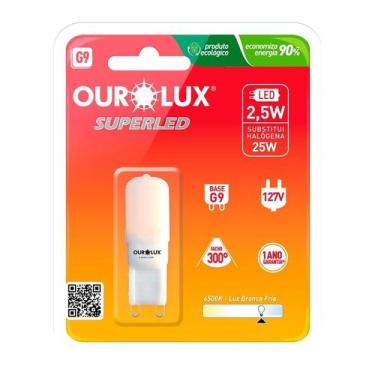Imagem de Lâmpada Led G9 2.5 Watts 127 Volts Branco Frio 6500K - OUROLUX, 110V