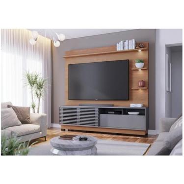 Imagem de Estante para Home Theater e TV até 70 Polegadas Campeche Feijó e Cinza