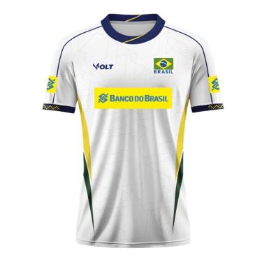Imagem de Camisa Brasil Vôlei Volt 2025 Jogo 3 Branca - Masculino-Masculino