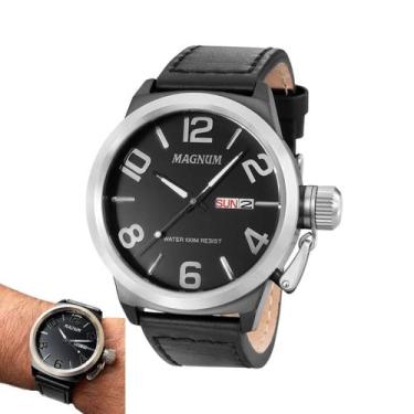 Imagem de Relogio de Pulso Magnum Masculino Pulseira Couro MA33399T