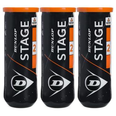 Imagem de Bola de Tênis e Beach Tennis Dunlop Stage 2 Laranja Pack com 03 Tubos
