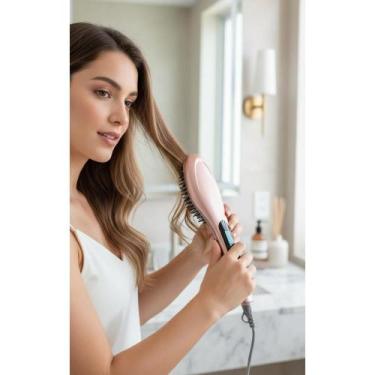 Imagem de Escova Alisadora Elétrica Profissional Cabelo Liso Brilho - Congratula