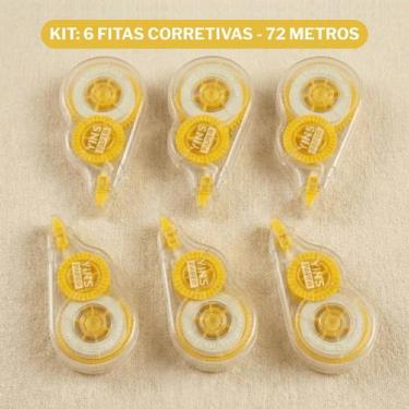 Imagem de Conjunto 6 Corretivos Em Fita 12 Metros Yins Artesanato Scrapbook DIY 