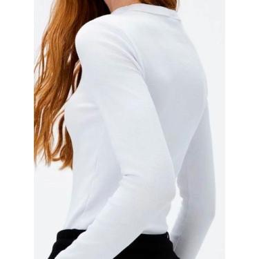 Imagem de Blusa Manga Longa Hering 4H5R Feminina Slim Ribana Canelada T. P/XG, G