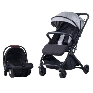 Imagem de Carrinho De Bebê Travel System Avanti Din TS Black Cinza Com Bebê Conforto E Fechamento...