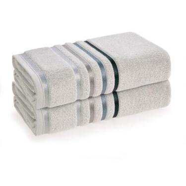Imagem de Kit Jogo De Toalhas Karsten 2 Peças Banho Lumina Fio Penteado Cor:Cinz