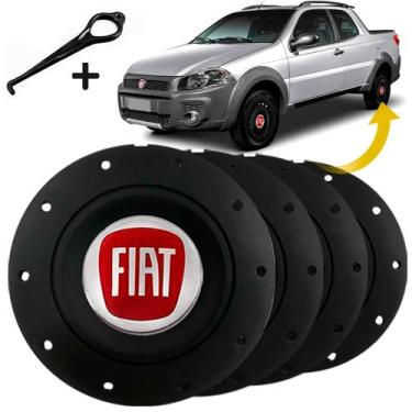 Imagem de Jogo 4 Calotas Central Fiat Strada Uno Aro 13 14 15 Amarok - GFM