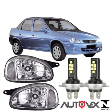 Imagem de Par farol corsa wind 1994 a 2000 cromado e super led 6k - BBS / AI