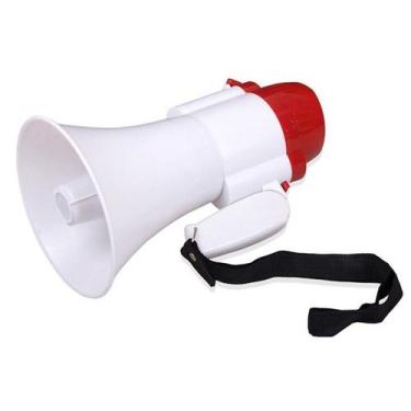 Imagem de Megafone Portátil Recarregável Com Sirene Musical E Gravador - Lelong.