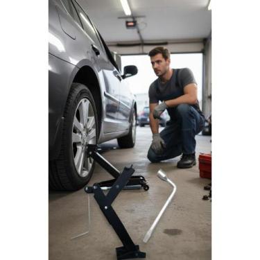 Imagem de Kit Macaco e Chave Roda Universal 17mm Essencial P/ Carro - Congratula